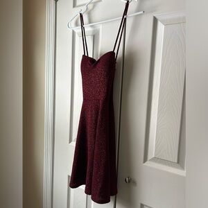 Windsor Burgundy Special Occasion Dress with Sparkles Small